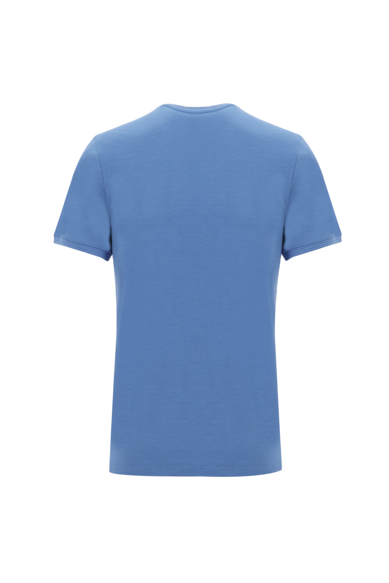 Havacı Mavi Bisiklet Yaka Slim Fit Dar Kesim T-shirt