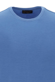 Havacı Mavi Bisiklet Yaka Slim Fit Dar Kesim T-shirt