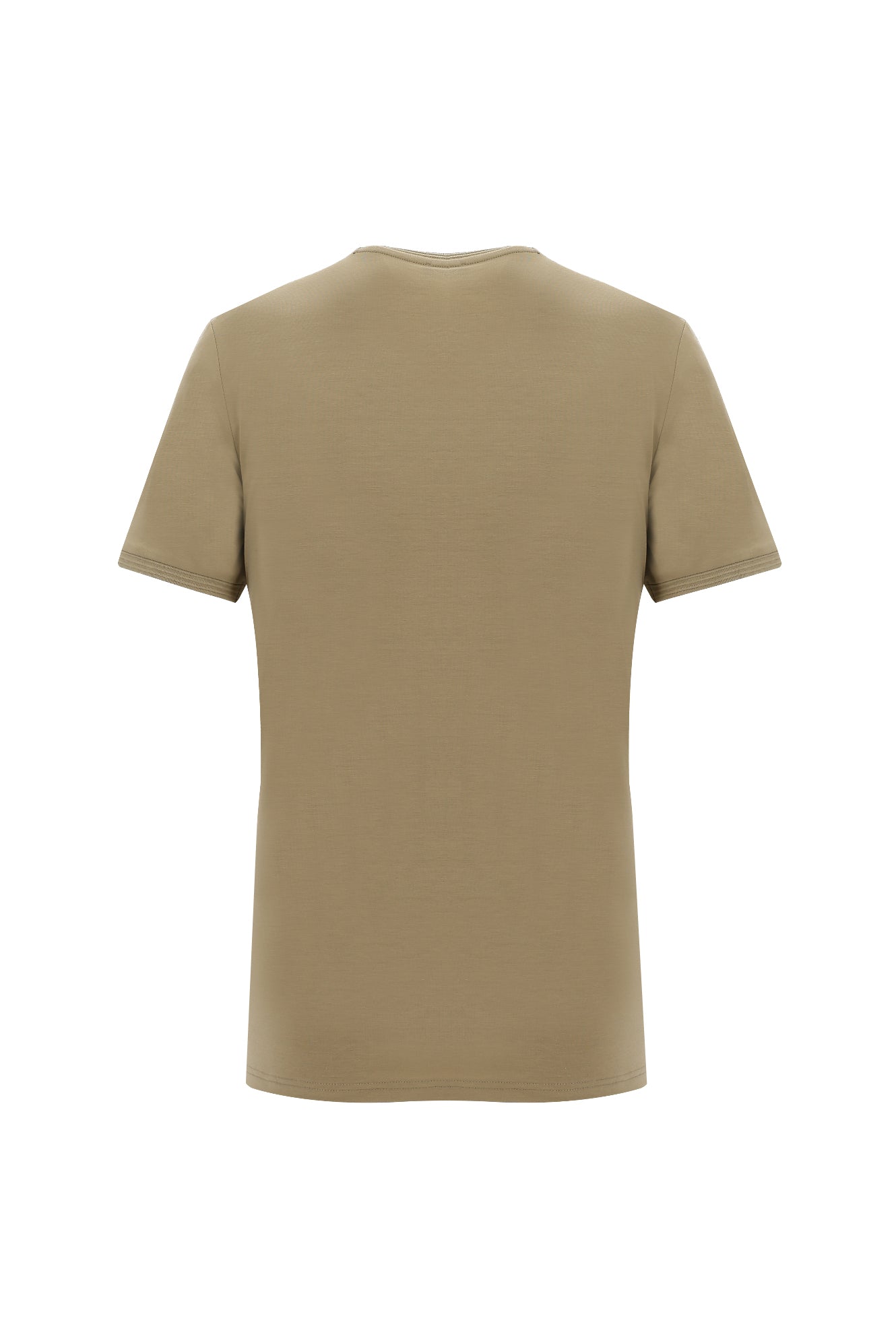 Orta Kahve Bisiklet Yaka Slim Fit Dar Kesim T-shirt