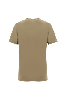 Orta Kahve Bisiklet Yaka Slim Fit Dar Kesim T-shirt