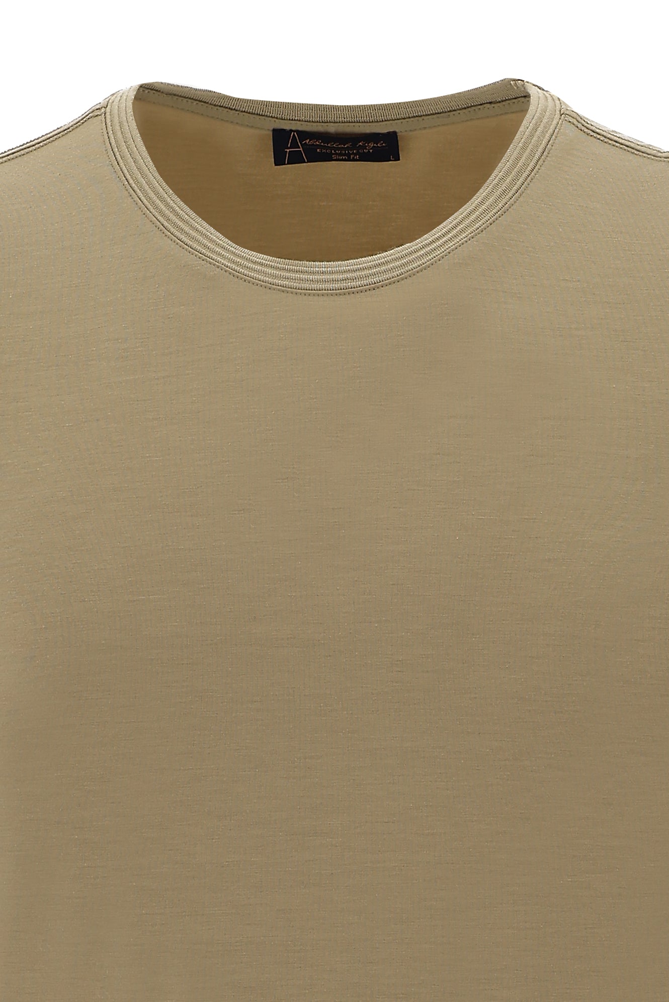 Orta Kahve Bisiklet Yaka Slim Fit Dar Kesim T-shirt