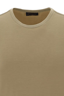 Orta Kahve Bisiklet Yaka Slim Fit Dar Kesim T-shirt