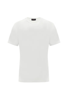 Beyaz Bisiklet Yaka Slim Fit Dar Kesim T-shirt