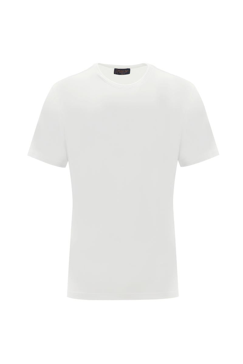 Beyaz Bisiklet Yaka Slim Fit Dar Kesim T-shirt