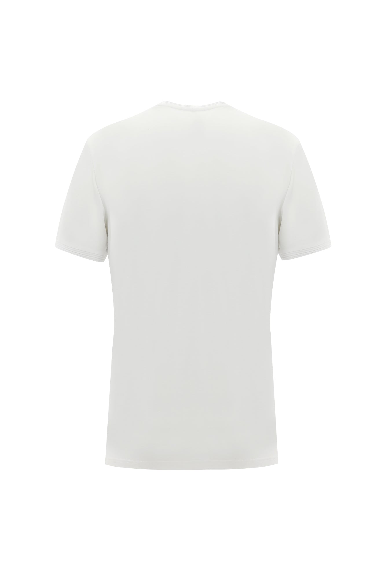 Beyaz Bisiklet Yaka Slim Fit Dar Kesim T-shirt-Abdullah Ki??l?