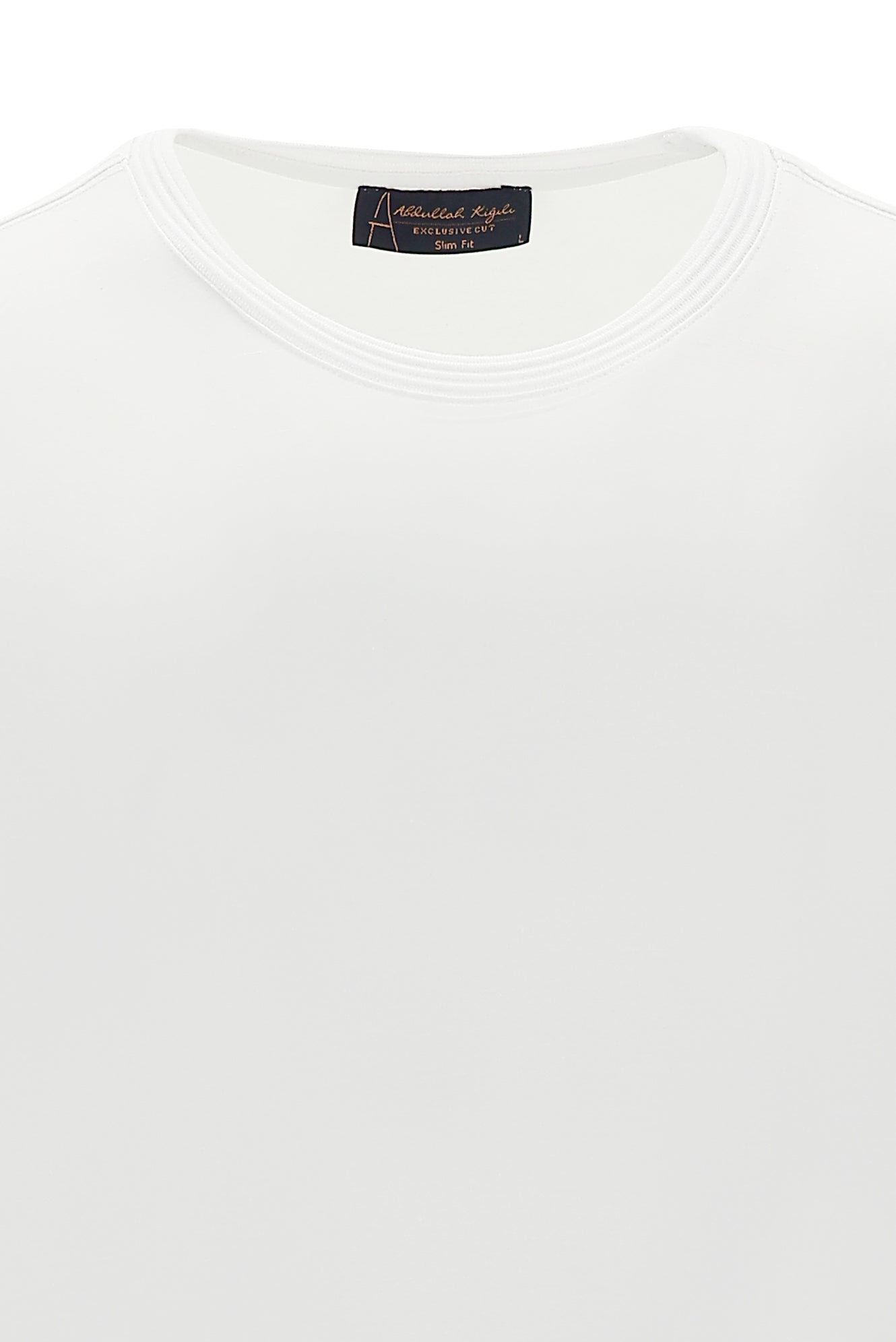 Beyaz Bisiklet Yaka Slim Fit Dar Kesim T-shirt