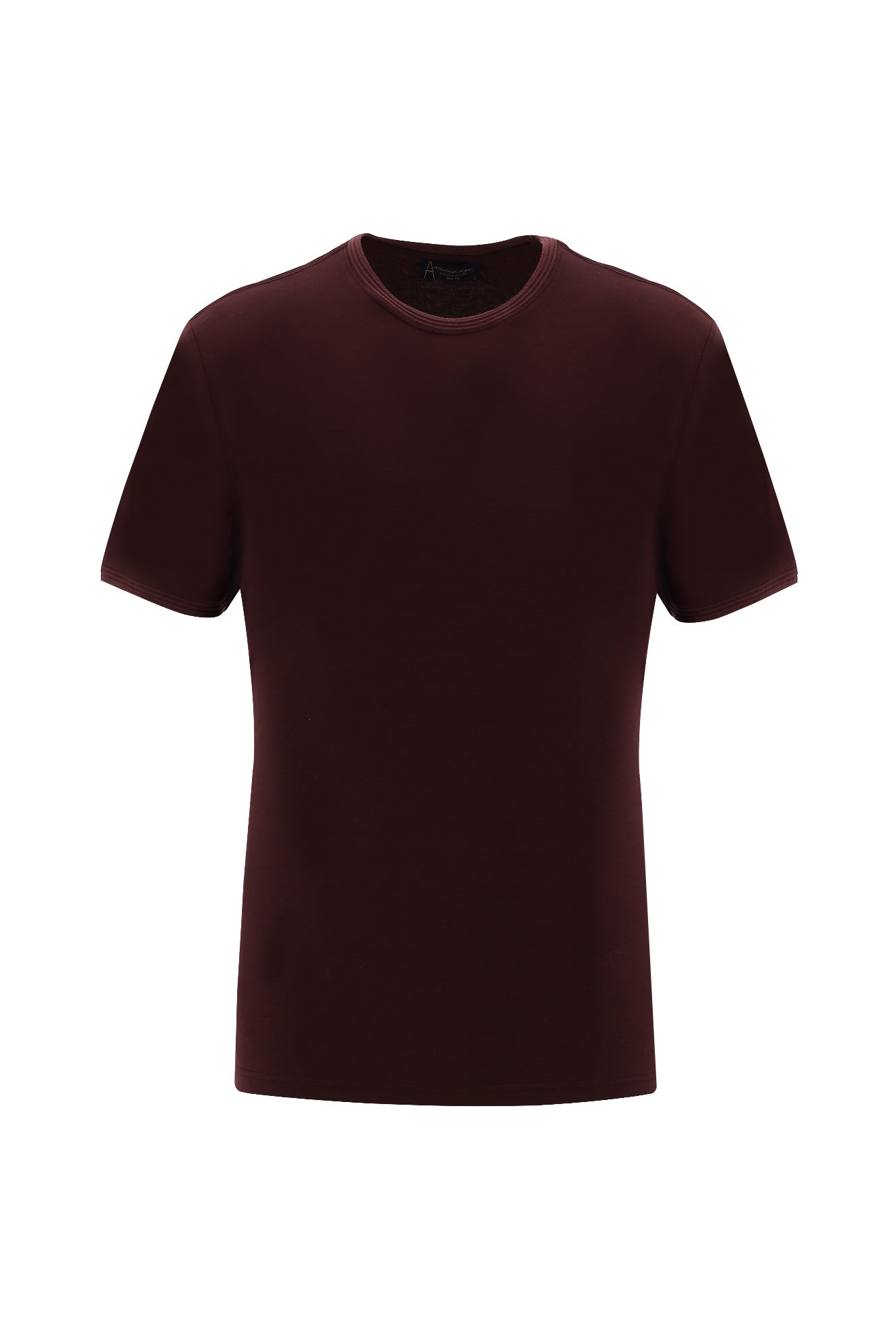 Koyu Bordo Bisiklet Yaka Slim Fit Dar Kesim T-shirt