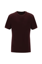 Koyu Bordo Bisiklet Yaka Slim Fit Dar Kesim T-shirt