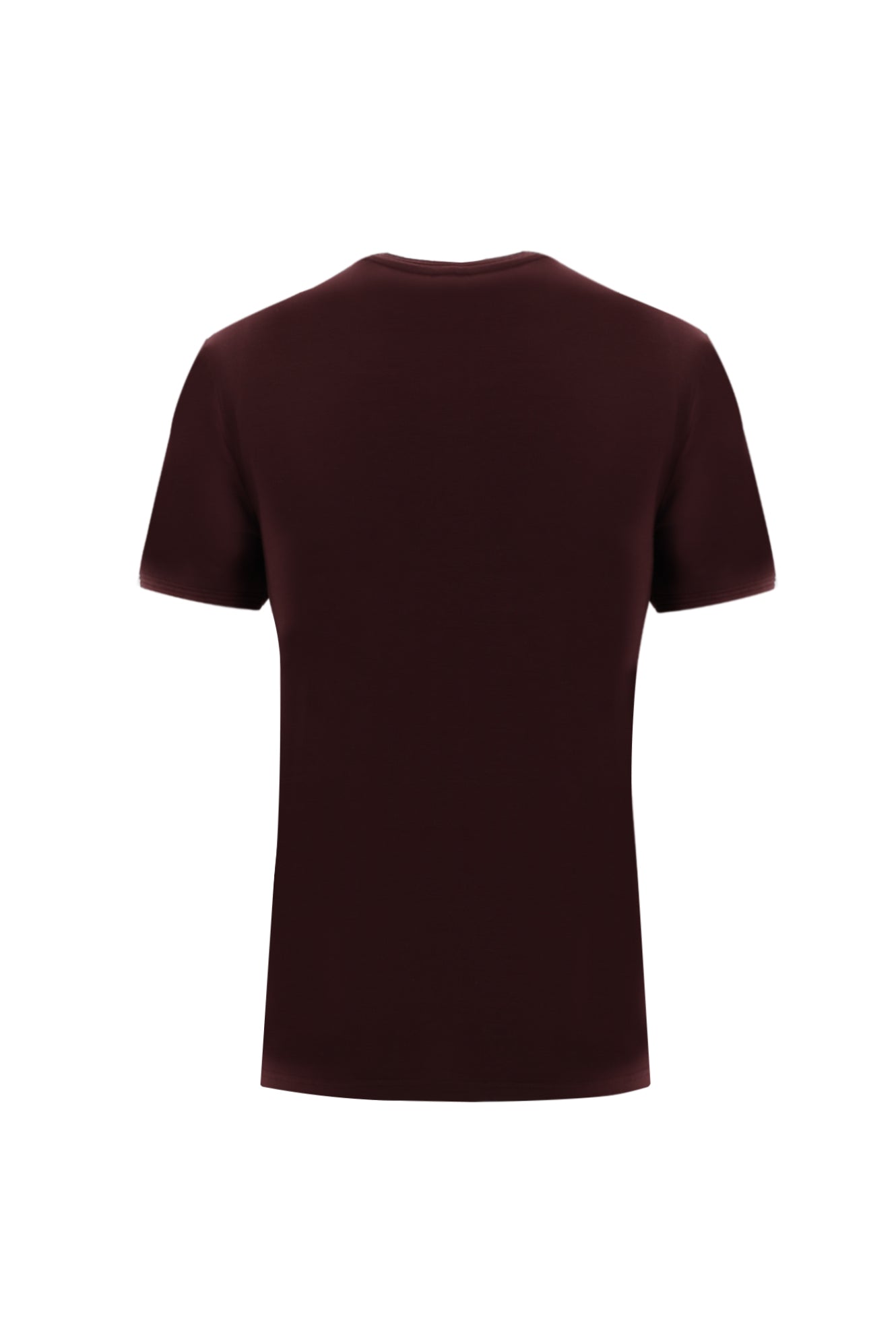 Koyu Bordo Bisiklet Yaka Slim Fit Dar Kesim T-shirt