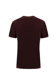 Koyu Bordo Bisiklet Yaka Slim Fit Dar Kesim T-shirt