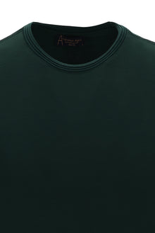 Koyu Yeşil Bisiklet Yaka Slim Fit Dar Kesim T-shirt