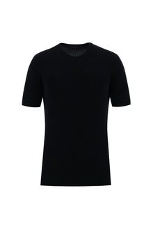 Siyah Bisiklet Yaka Slim Fit Dar Kesim T-shirt