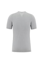 Orta Gri Bisiklet Yaka Desenli Slim Fit Dar Kesim T-shirt
