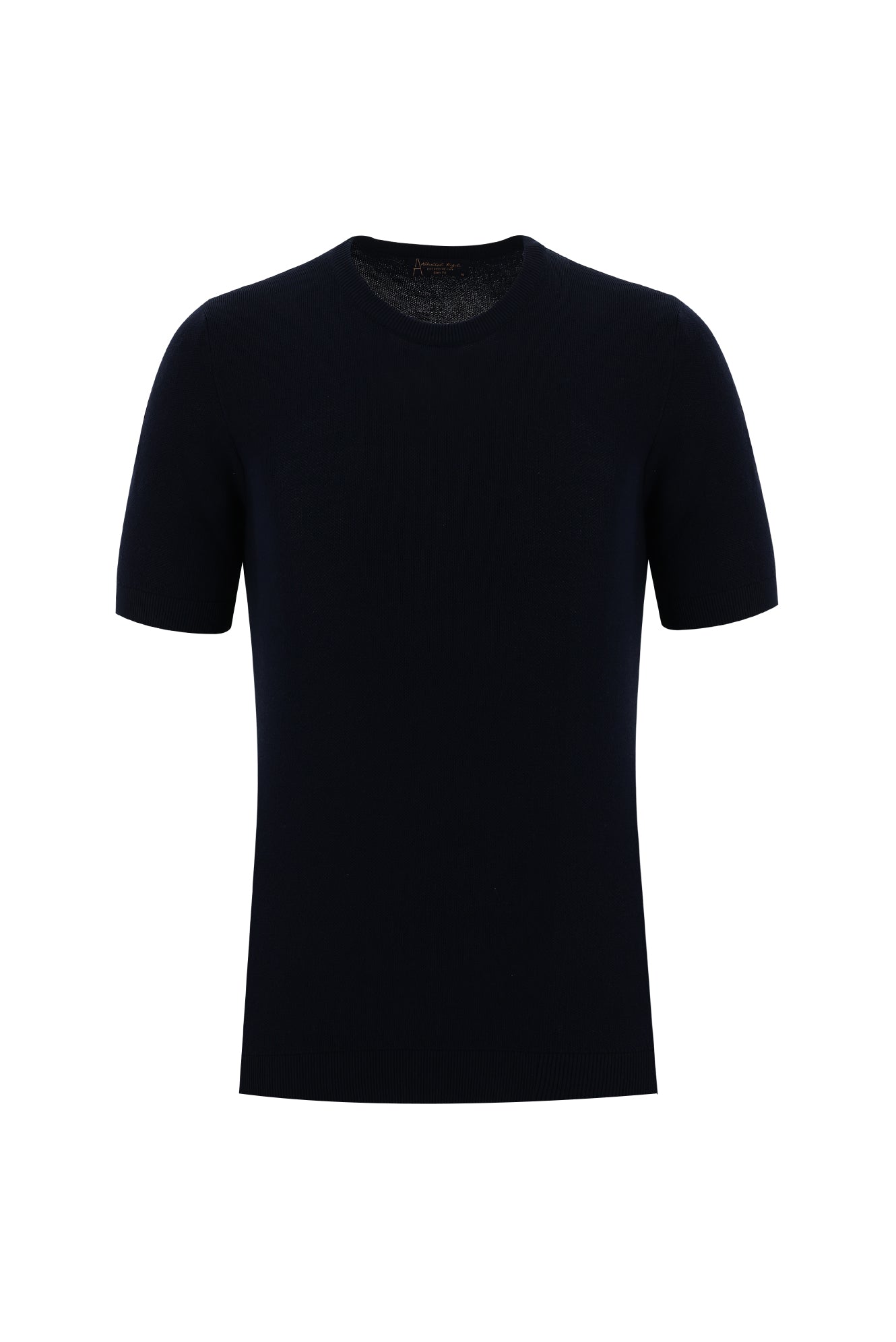 Orta Lacivert Bisiklet Yaka Slim Fit Dar Kesim T-shirt