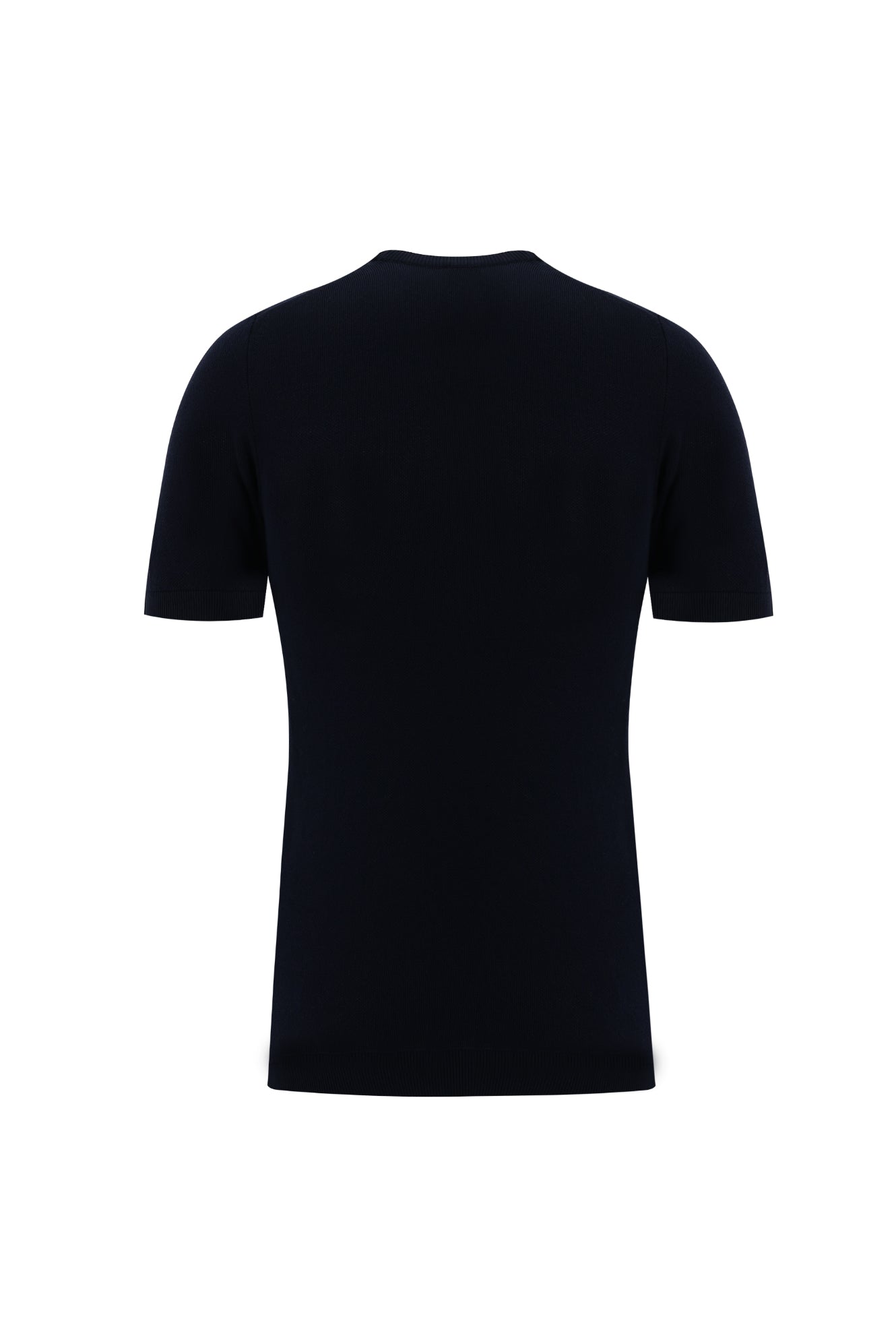 Orta Lacivert Bisiklet Yaka Slim Fit Dar Kesim T-shirt