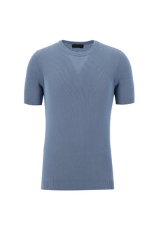 Koyu Mavi  Bisiklet Yaka Slim Fit Dar Kesim T-shirt