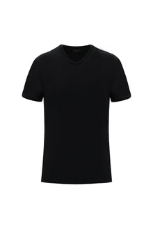 Siyah V Yaka Slim Fit Dar Kesim T-shirt