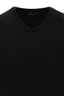 Siyah V Yaka Slim Fit Dar Kesim T-shirt