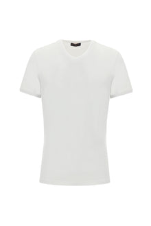 Beyaz V Yaka Slim Fit Dar Kesim T-shirt