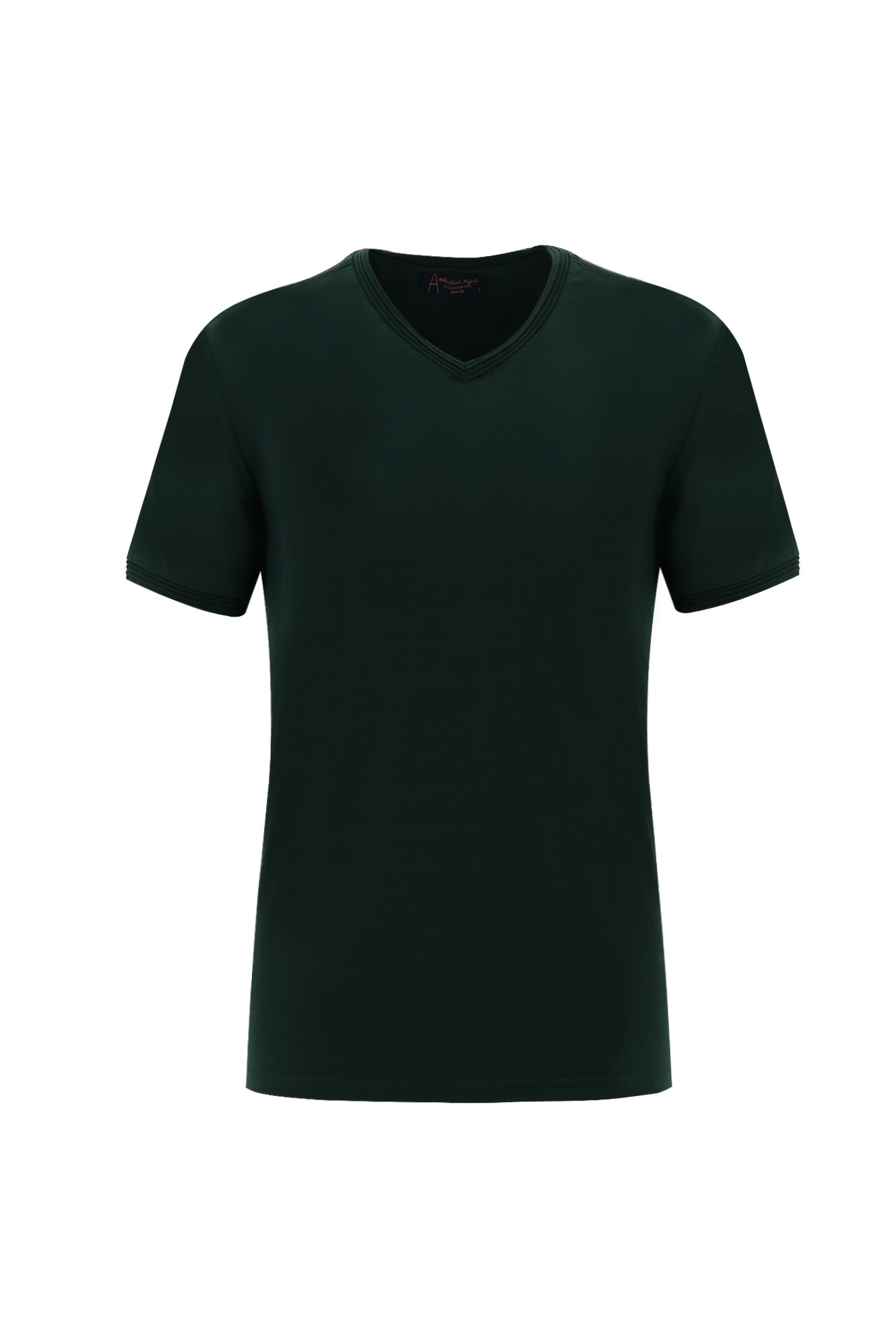 Koyu Yeşil V Yaka Slim Fit Dar Kesim T-shirt