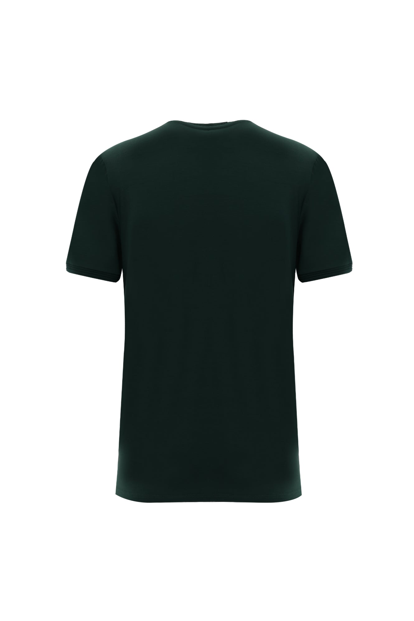 Koyu Yeşil V Yaka Slim Fit Dar Kesim T-shirt