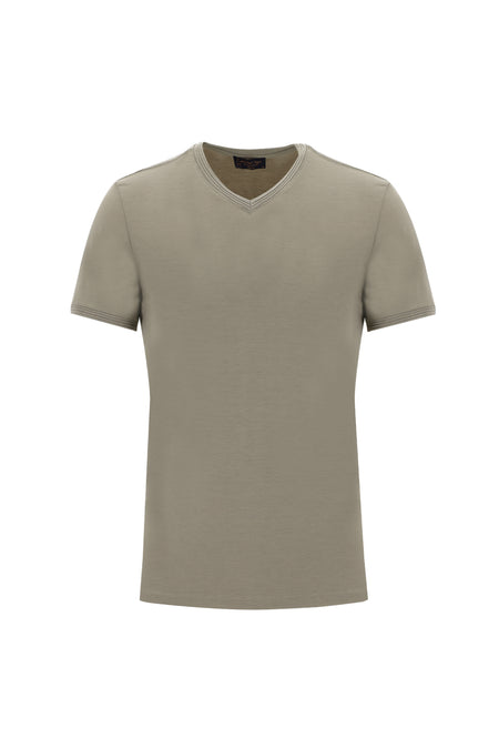Orta Vizon V Yaka Slim Fit Dar Kesim T-shirt