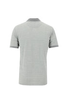 Orta Gri Polo Yaka Fermuarlı Regular Fit Desenli T-shirt