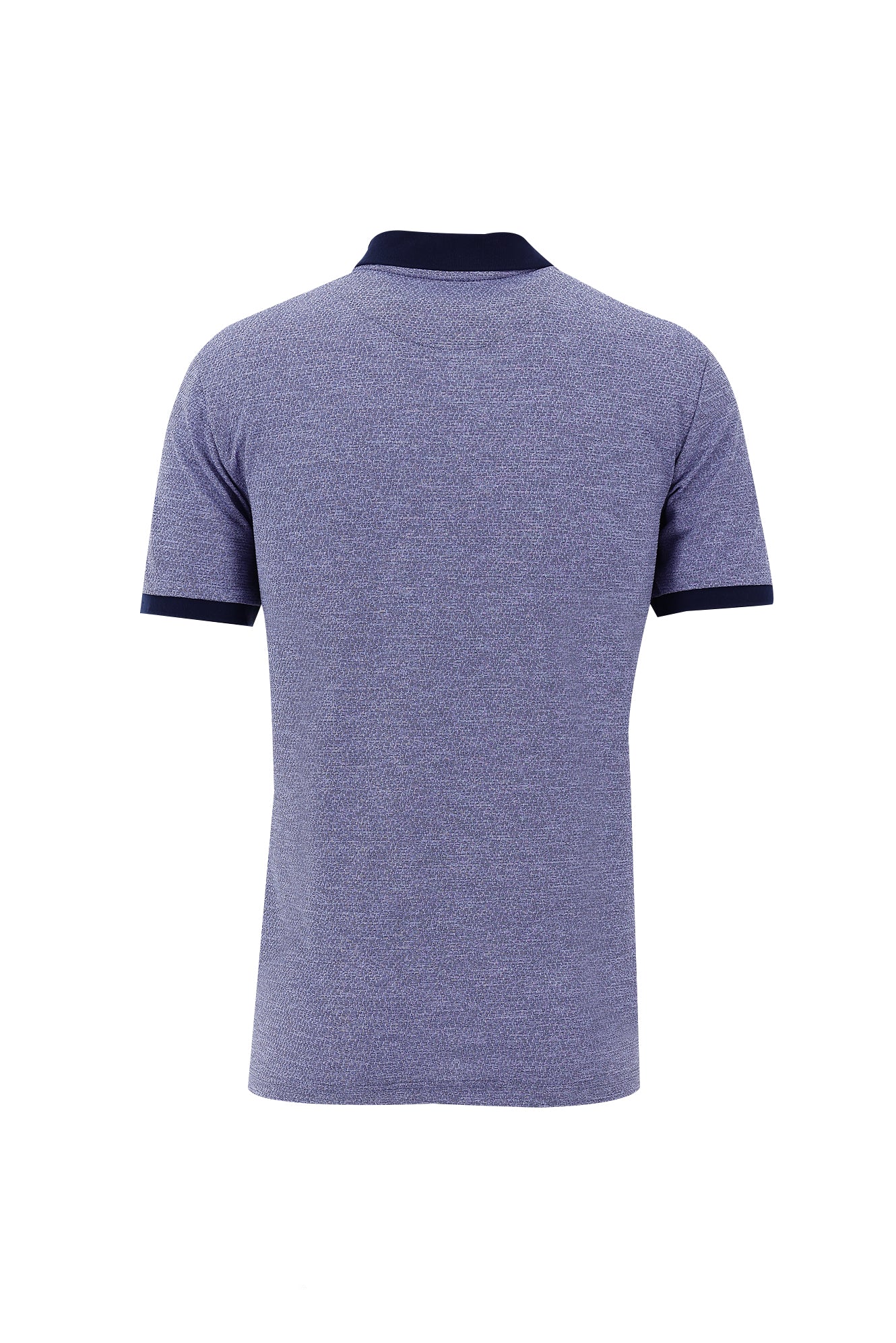 Saks Mavi Polo Yaka Fermuarlı Regular Fit Desenli T-shirt