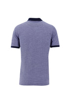 Saks Mavi Polo Yaka Fermuarlı Regular Fit Desenli T-shirt