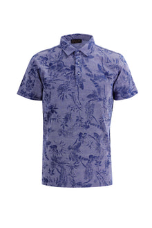 Saks Mavi Polo Yaka Regular Fit Desenli Pamuk T-shirt-Abdullah Ki??l?