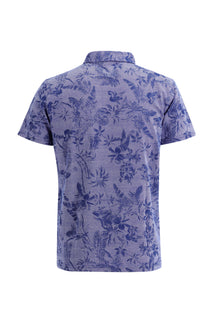 Saks Mavi Polo Yaka Regular Fit Desenli Pamuk T-shirt-Abdullah Ki??l?