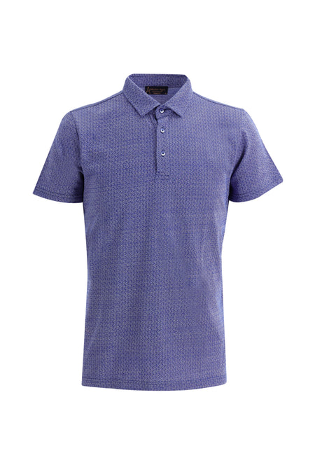 Saks Mavi Polo Yaka Regular Fit Desenli Pamuk T-shirt-Abdullah Ki??l?