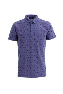 Saks Mavi Polo Yaka Regular Fit Desenli Pamuk T-shirt-Abdullah Ki??l?