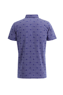 Saks Mavi Polo Yaka Regular Fit Desenli Pamuk T-shirt-Abdullah Ki??l?