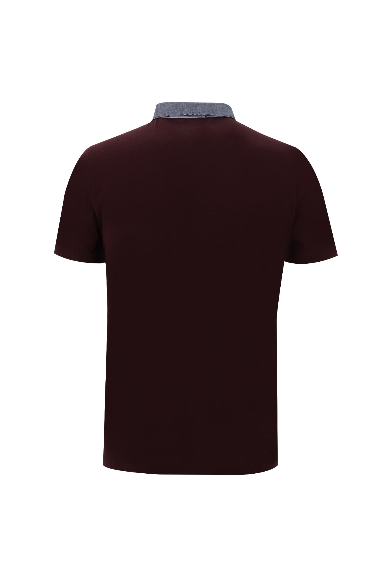 Koyu Bordo Polo Yaka Regular Fit Desenli Merserize Pamuk T-shirt