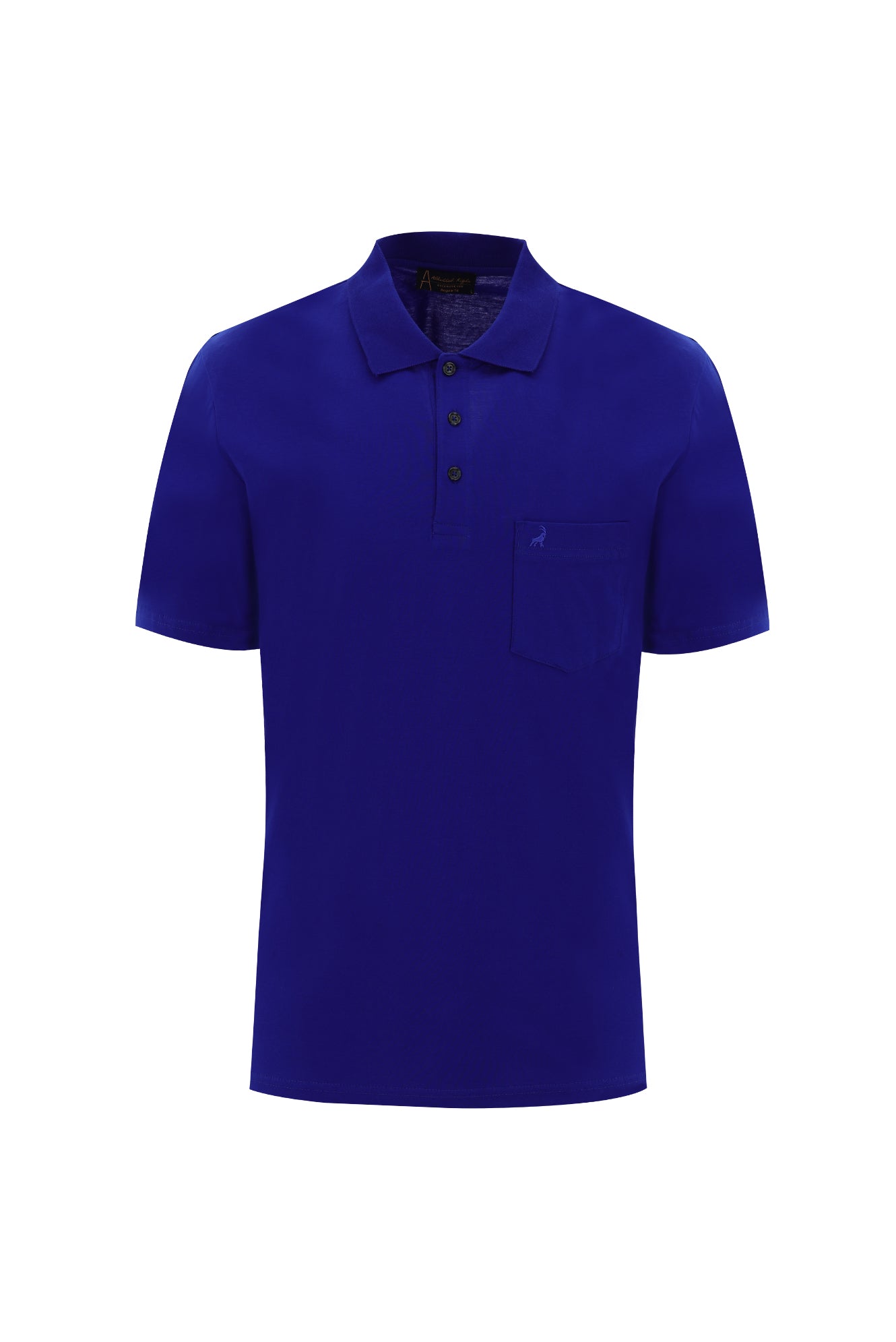 Saks Mavi Polo Yaka Regular Fit Merserize Pamuk T-shirt