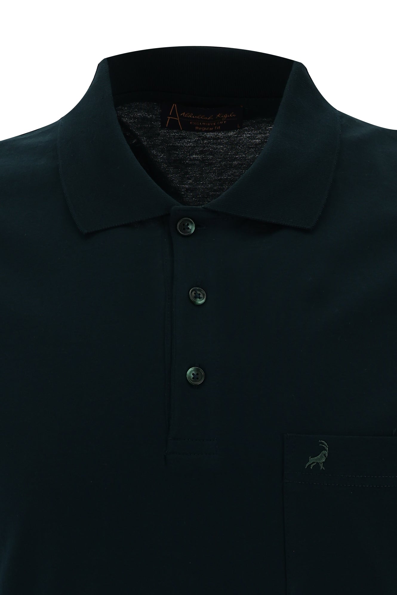 Zümrüt Yeşili Polo Yaka Regular Fit Merserize Pamuk T-shirt