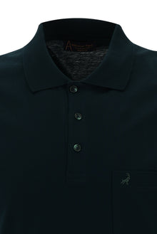 Zümrüt Yeşili Polo Yaka Regular Fit Merserize Pamuk T-shirt