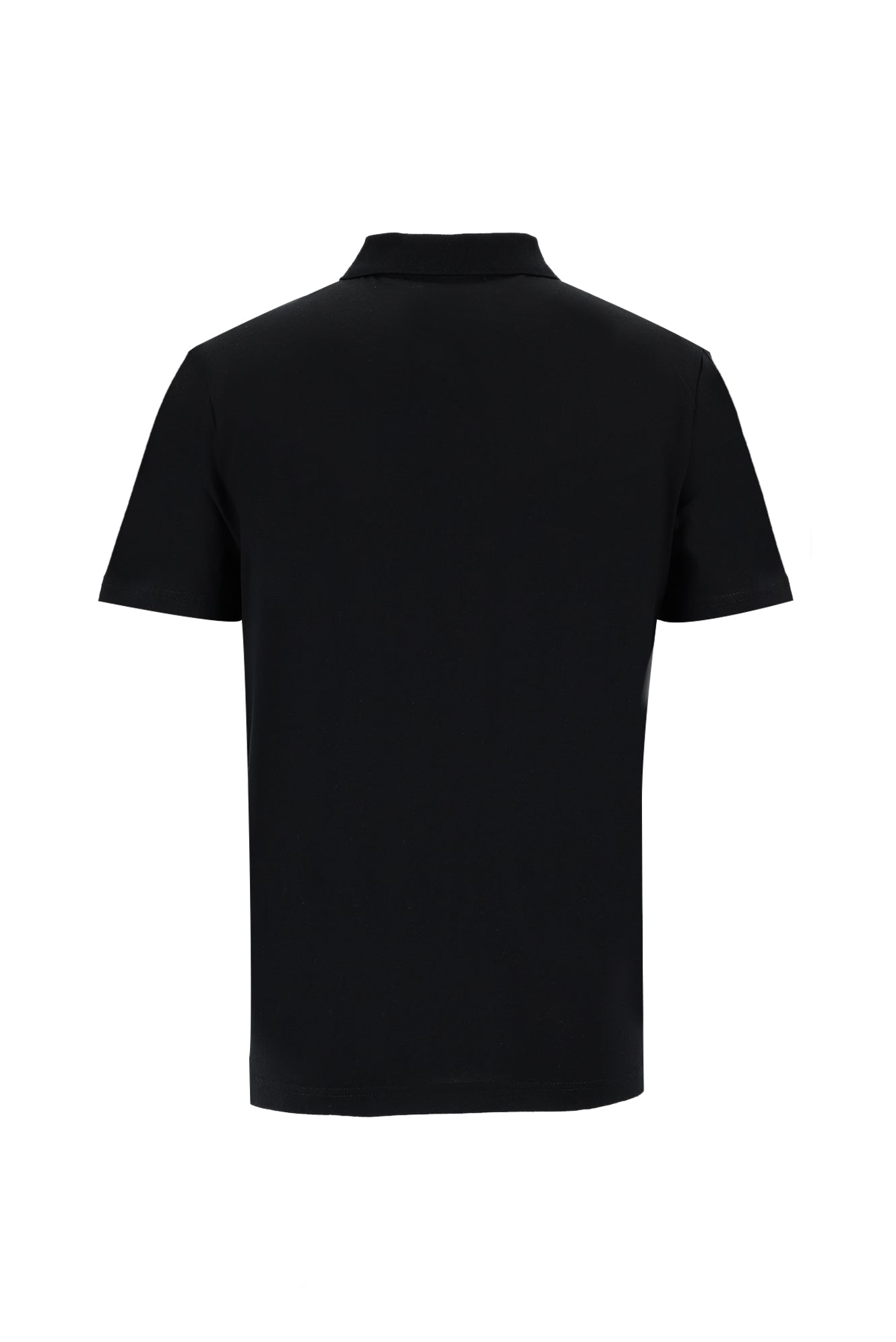 Siyah Polo Yaka Regular Fit Pamuk T-shirt