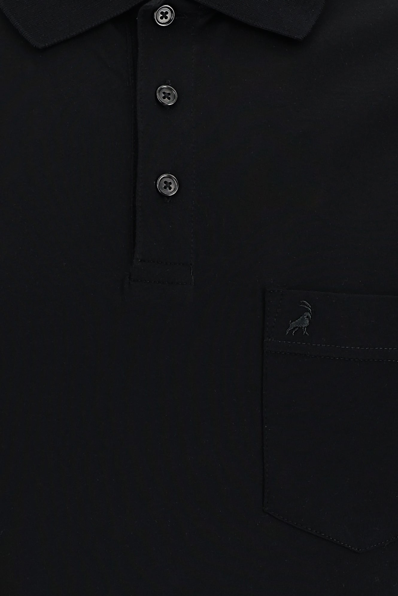 Siyah Polo Yaka Regular Fit Pamuk T-shirt