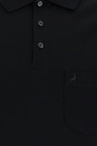 Siyah Polo Yaka Regular Fit Pamuk T-shirt