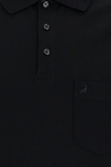 Siyah Polo Yaka Regular Fit Pamuk T-shirt