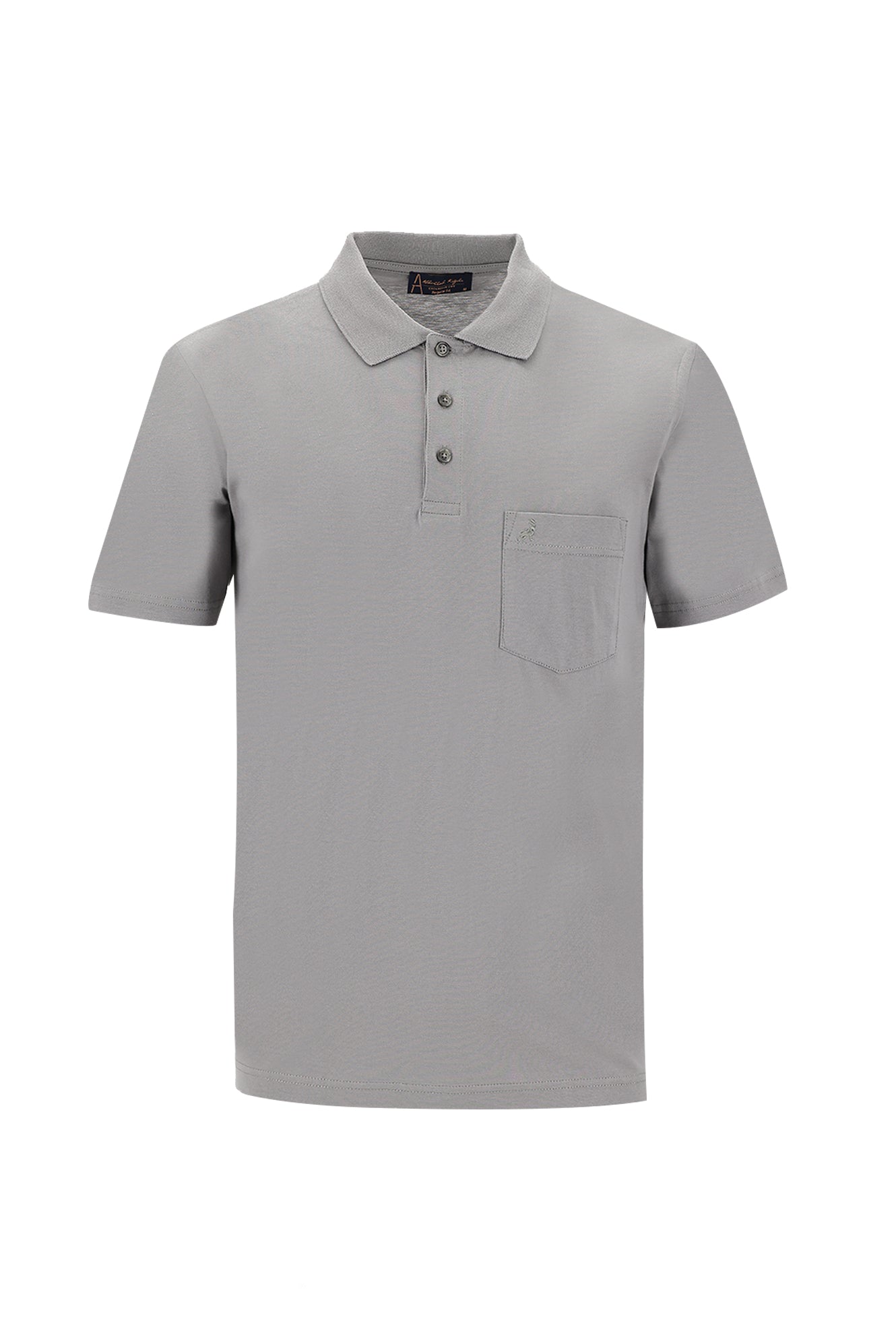 Orta Gri Polo Yaka Regular Fit Pamuk T-shirt