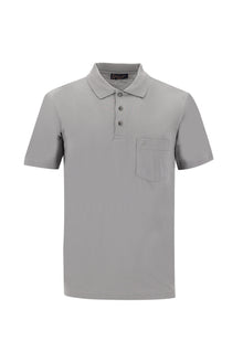 Orta Gri Polo Yaka Regular Fit Pamuk T-shirt