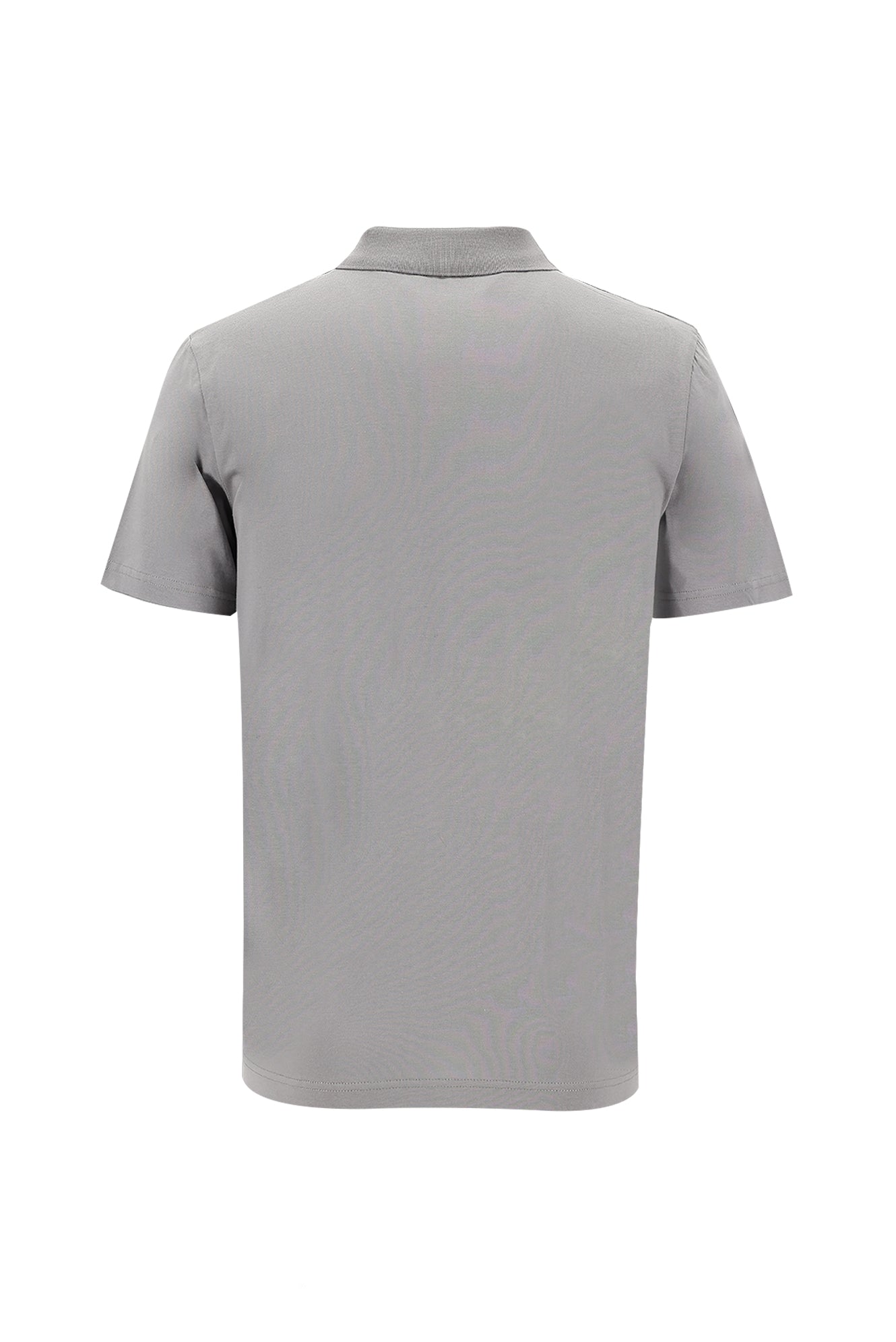 Orta Gri Polo Yaka Regular Fit Pamuk T-shirt