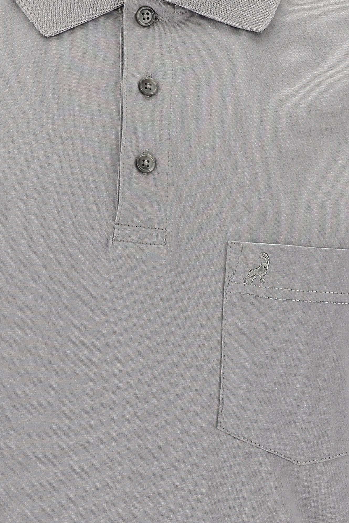 Orta Gri Polo Yaka Regular Fit Pamuk T-shirt