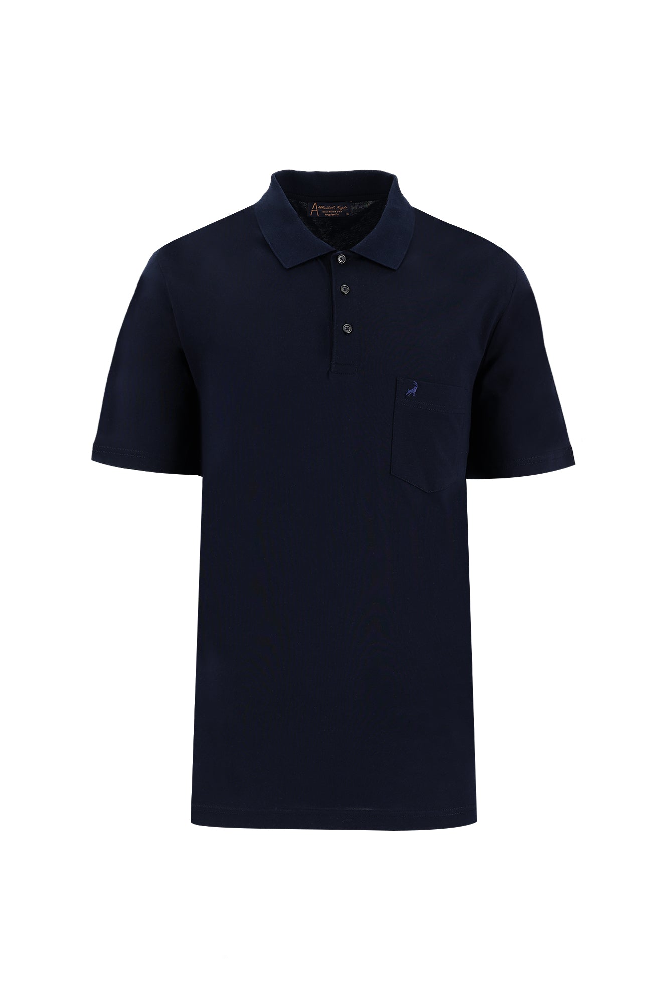 Siyah Lacivert Polo Yaka Regular Fit Pamuk T-shirt