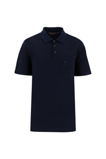Siyah Lacivert Polo Yaka Regular Fit Pamuk T-shirt