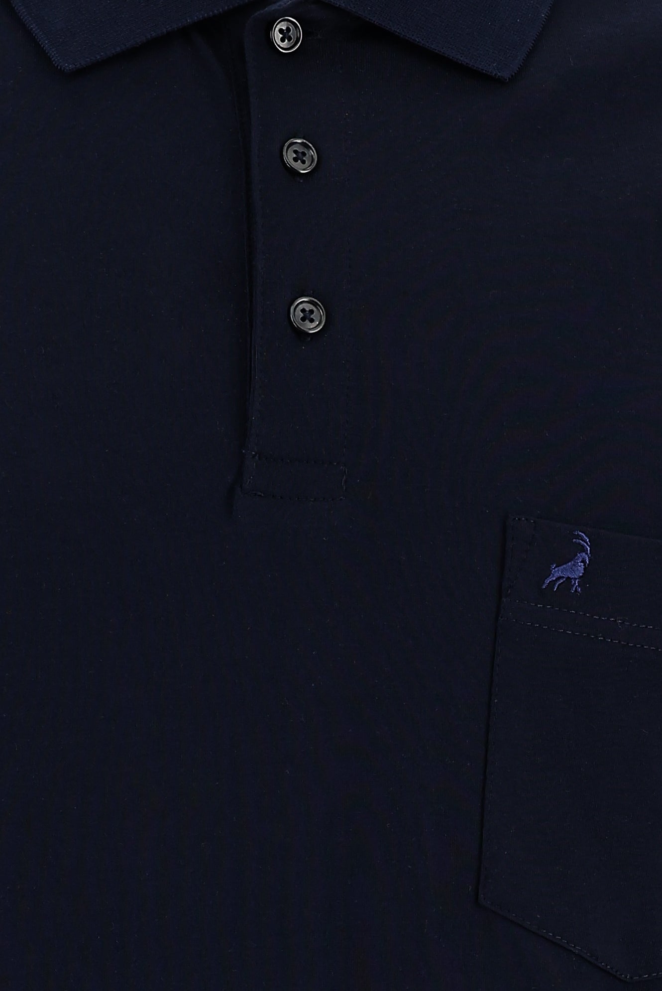 Siyah Lacivert Polo Yaka Regular Fit Pamuk T-shirt