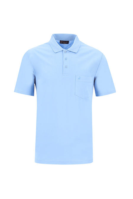 Gök Mavisi Polo Yaka Regular Fit Pamuk T-shirt